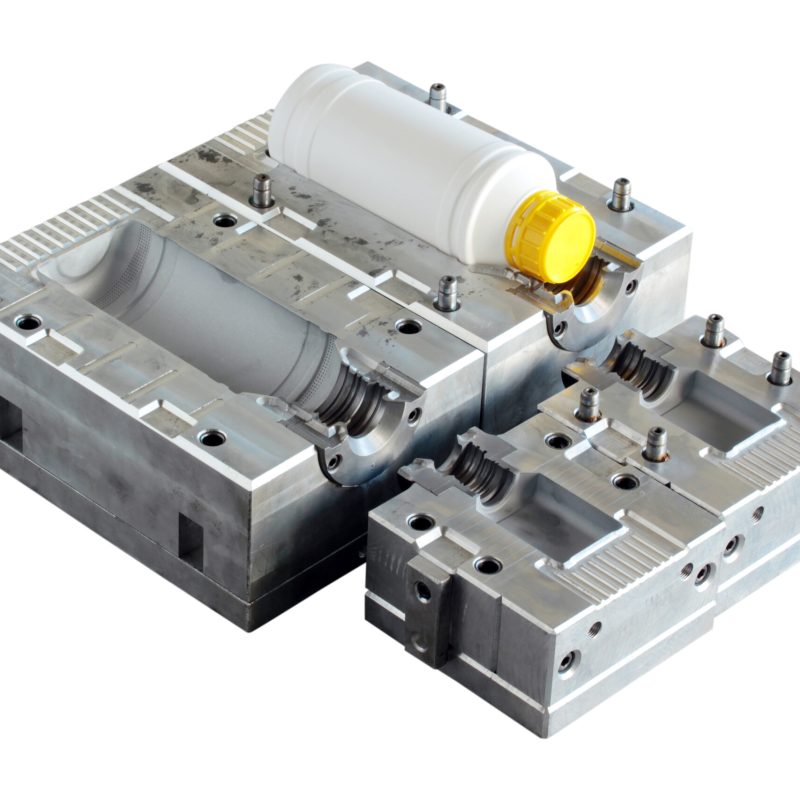 Plastic bottle manufacturing metal mold.